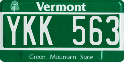 VT license plate YKK563