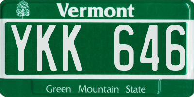 VT license plate YKK646