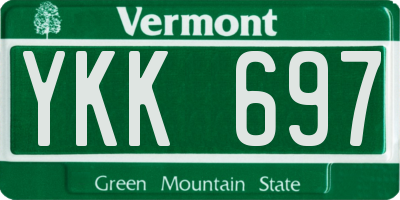 VT license plate YKK697