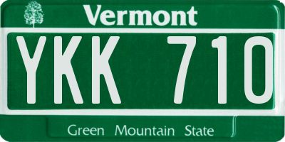 VT license plate YKK710