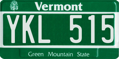 VT license plate YKL515