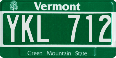 VT license plate YKL712