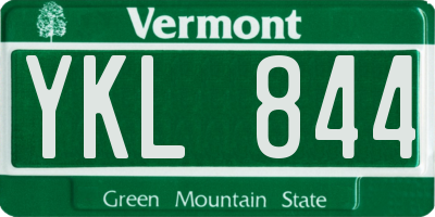 VT license plate YKL844