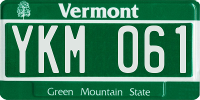 VT license plate YKM061