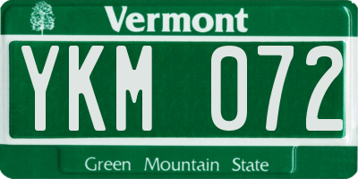 VT license plate YKM072