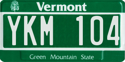 VT license plate YKM104