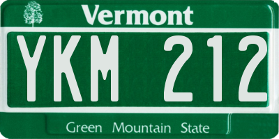 VT license plate YKM212