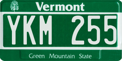 VT license plate YKM255