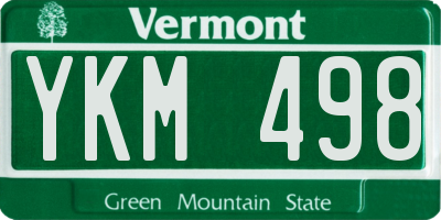 VT license plate YKM498
