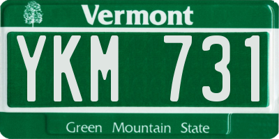 VT license plate YKM731