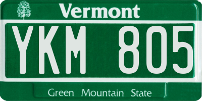 VT license plate YKM805