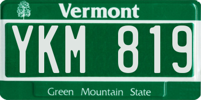 VT license plate YKM819