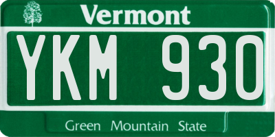 VT license plate YKM930