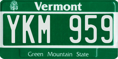VT license plate YKM959