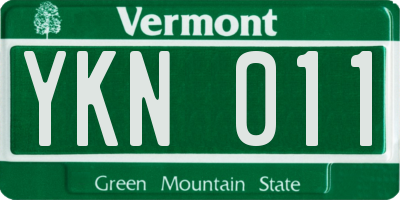VT license plate YKN011