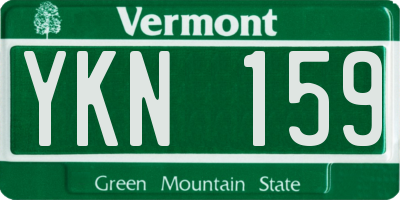 VT license plate YKN159