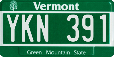 VT license plate YKN391