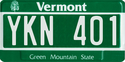 VT license plate YKN401