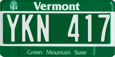 VT license plate YKN417