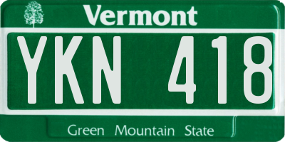 VT license plate YKN418