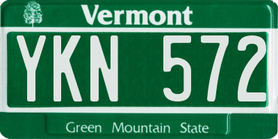 VT license plate YKN572