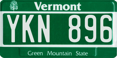 VT license plate YKN896