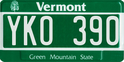 VT license plate YKO390