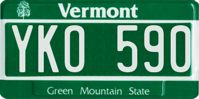 VT license plate YKO590