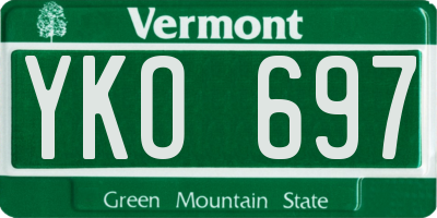 VT license plate YKO697
