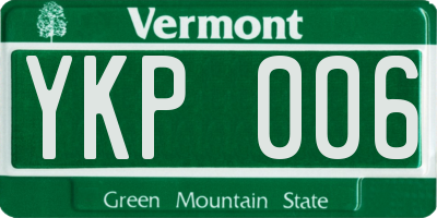 VT license plate YKP006