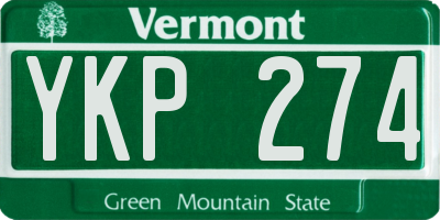 VT license plate YKP274
