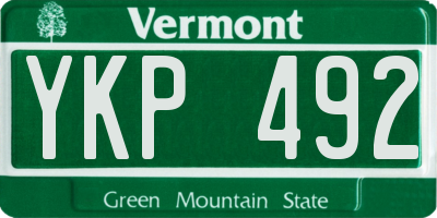 VT license plate YKP492