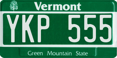 VT license plate YKP555