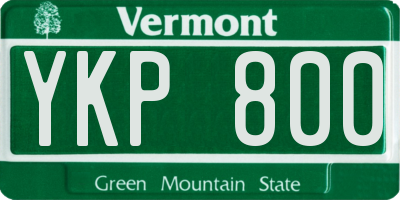 VT license plate YKP800