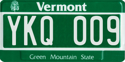 VT license plate YKQ009