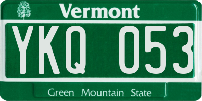 VT license plate YKQ053