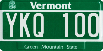 VT license plate YKQ100