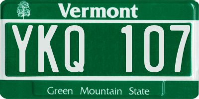 VT license plate YKQ107