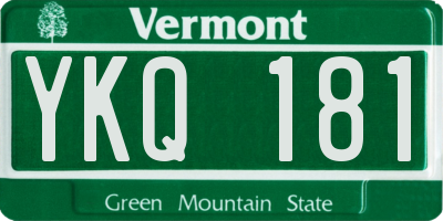 VT license plate YKQ181