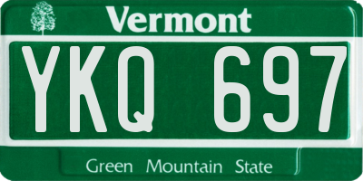 VT license plate YKQ697