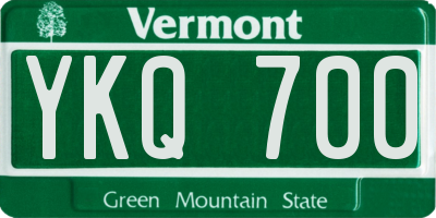 VT license plate YKQ700