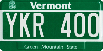 VT license plate YKR400