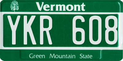 VT license plate YKR608