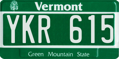 VT license plate YKR615