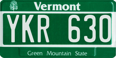 VT license plate YKR630
