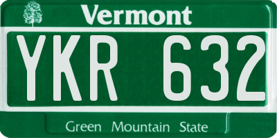 VT license plate YKR632