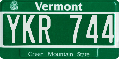 VT license plate YKR744