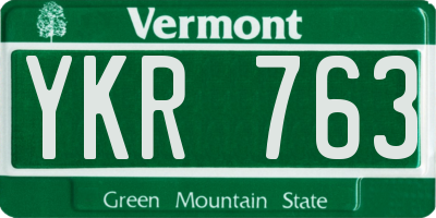 VT license plate YKR763