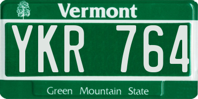 VT license plate YKR764