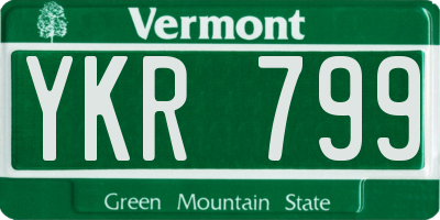 VT license plate YKR799